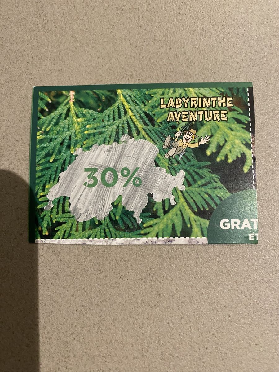 Gutscheine: Labyrinthe Aventure bon de réduction  – Neu und originalverpackt aus Chamoson von Pince26 1