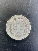 5 Franken Münze 1935 Silber CHF Schweiz gute Erhaltung