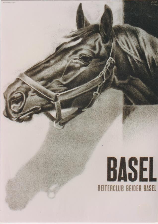 Foto & Immagini: REITERKLUB BASEL PFERD c.1950 Original Plakat – Usato da Blonay venduto da postercollection