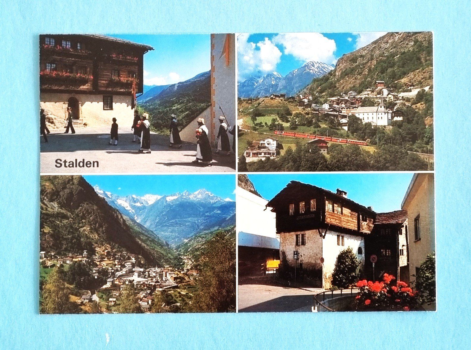 Cartoline postali: Stalden - Vispertal - Mehrbildkarte mit Eisenbahn – Usato da Rothrist venduto da RROENK