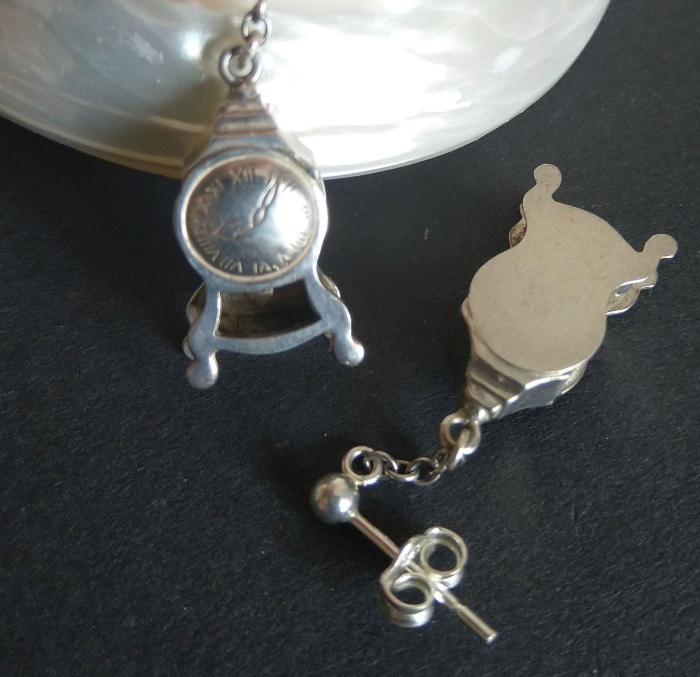 Orecchini pendenti & Orecchini a lobo: EINMALIG PENDEL UHR  OHRRINGE 925 SILBER – Usato da Romanshorn venduto da Glitzer-Paradies 6