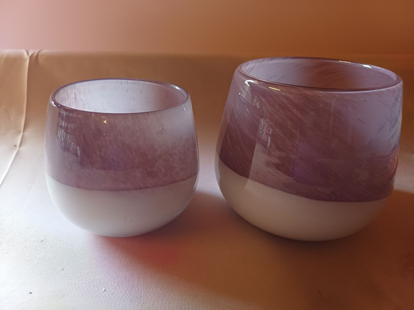 Portacandele: neu: 2 Glas Windlichter lila meliert Deko  – Nuovo (secondo la descrizione) da Nassen venduto da verrueckt 2