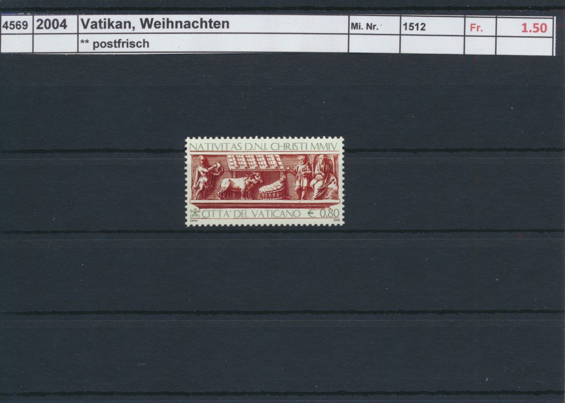 Tous les timbres: 2004 Vatikan, "Weihnachten", ** postfrisch – Neuf (Voir description) à Winterthur par Zupogeru
