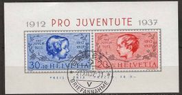 PJ037 - Bloc Pro Juventute 1937 obl. Basel 21.12.1937