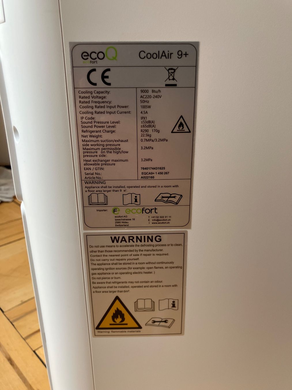 Ecofort Klimageräte: ecoQ CoolAir 9 – Gebraucht aus Luzern von d_Luzern 5