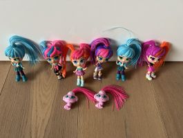 Puppen Set 6 Figuren mit 2 Tieren neuwertig 