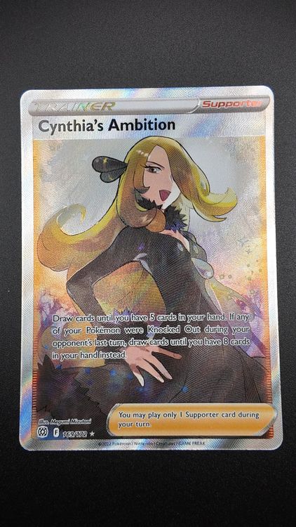 Pokemon Cynthia's Ambition - Carta Segreta Rainbow Foil 178/172 Da Brilliant Stars, Rara