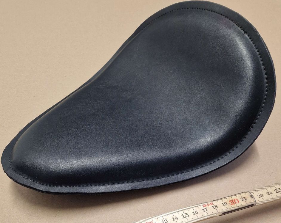 Motorrad Solo Sitz Leder Schwarz Mit Grundplatte Sitzfeder 3