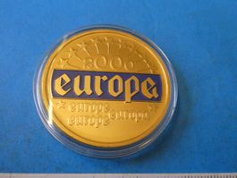 vergoldetge Medaille 40 mm PP, Europa 2000