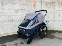 3in1 Kombi Veloanhänger Kinderwagen SET Anthrazit NEU
