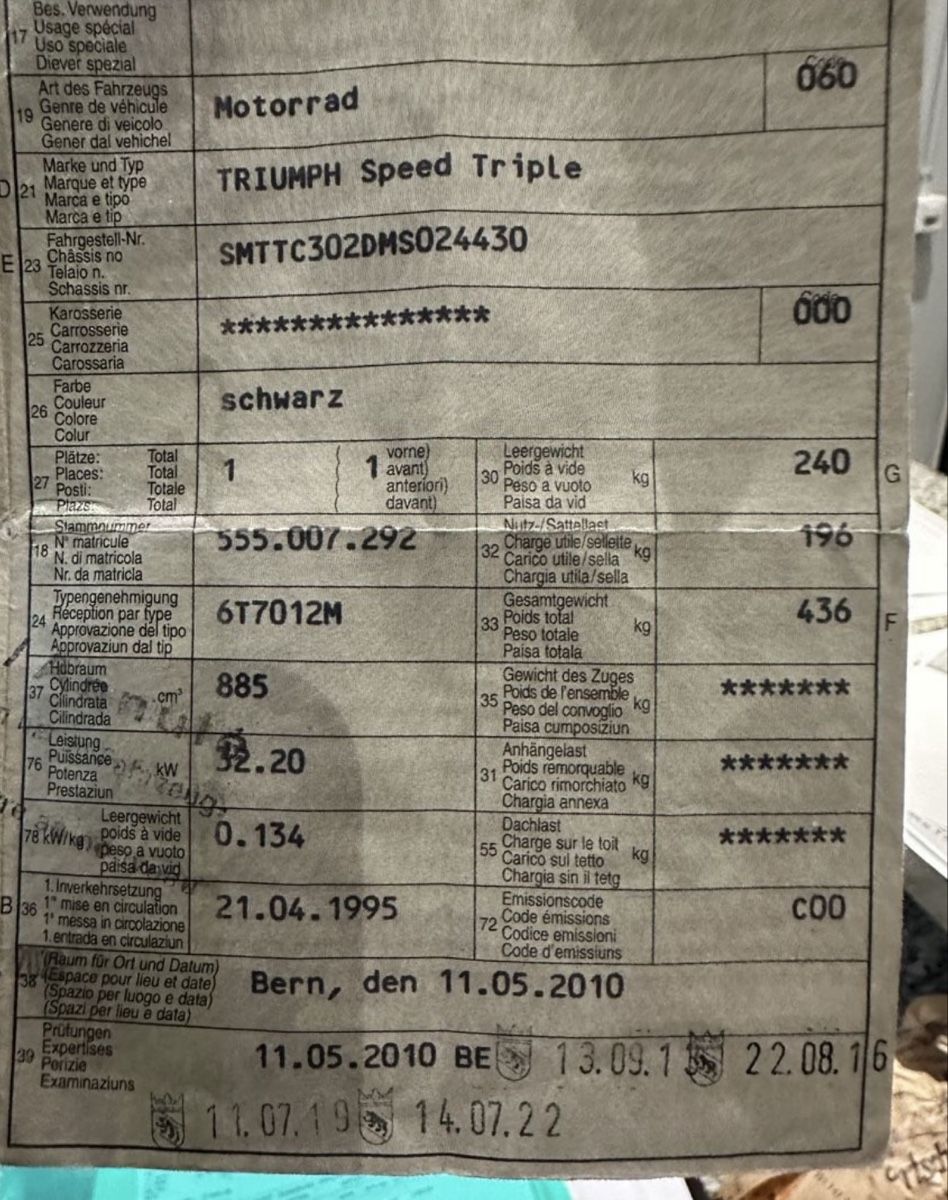 Triumph Strasse: Triumph Speed Triple 32.2KW – Gebraucht aus Gontenschwil von Ilic_a.98 4