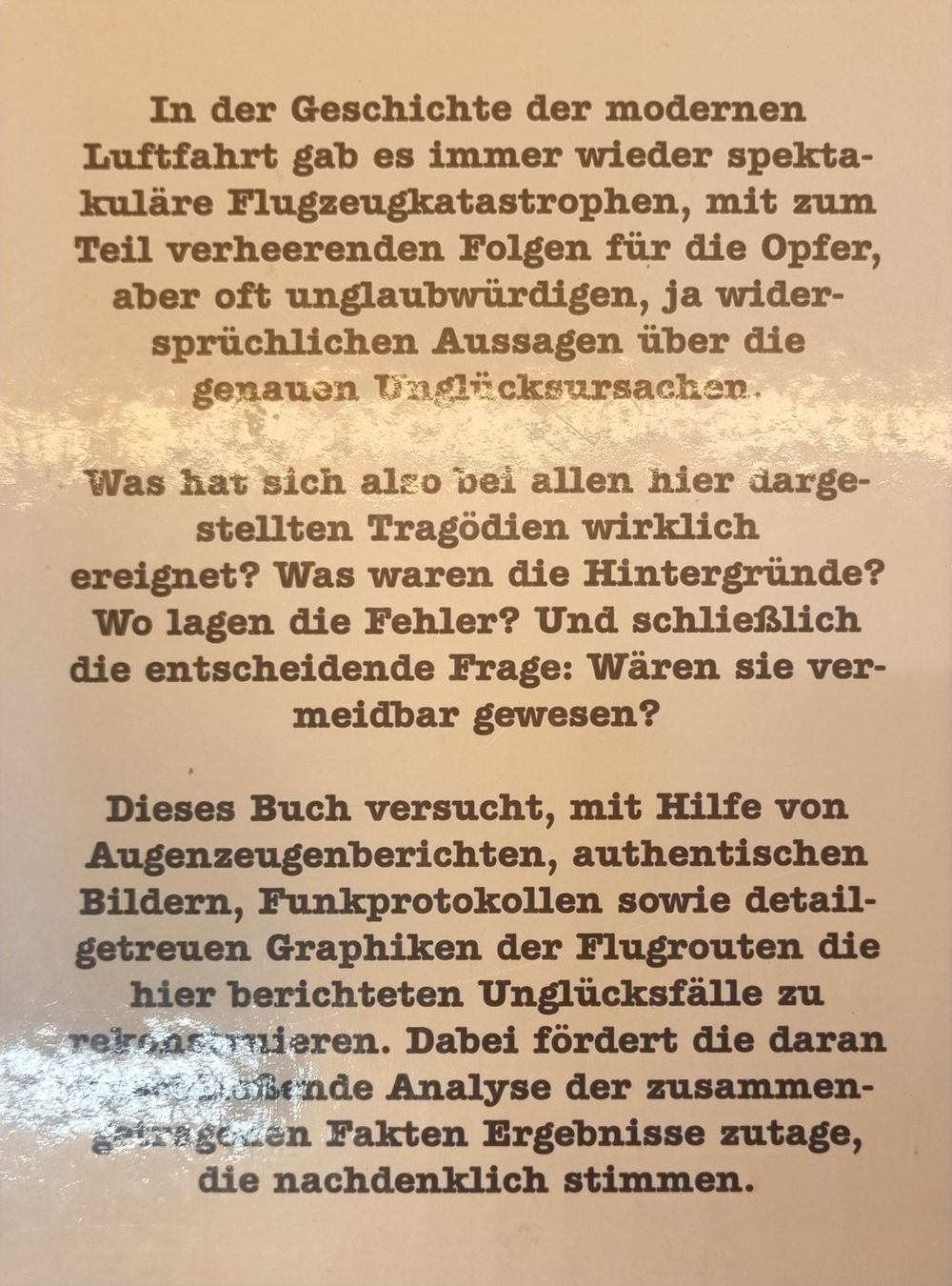 Libri: Flugzeugbuch Flugzeugkatatrophen 160 seiten – Usato da Männedorf venduto da Modell-Spezialisten 1