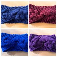 Schönes handgestricktes Stirnband mit Muster - NEU!!!