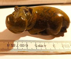 Süsses Flusspferd, handgeschnitzt, Speckstein Figur Deko