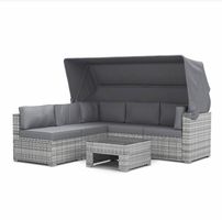Rattanlounge "COMO" mit Sonnendach und Abdeckung