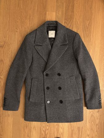 Herren Mantel Wolle grau, meliert