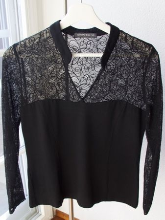 Festliche Bluse mit Stickerei Motiv, Gr. M (38)