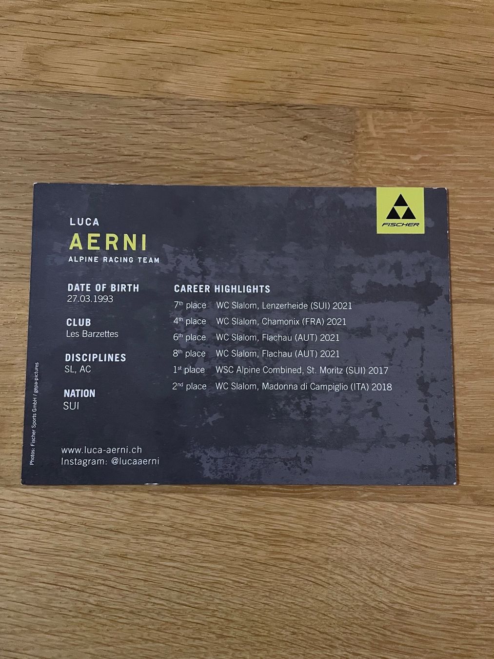 Autogramme: Autographe Luca Aerni Swissski – Gebraucht aus Leytron von acb_00 1