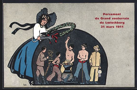 Cartes postales: Kandersteg, Percement du Grand souterrai – D'occasion à Berlin par bartko-reher