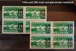 4154) F20a+b, Flugpostmarke im 4-Block postfrisch Kt. 208.-