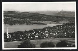 Beinwil, Ortsansicht mit Kirche und See
