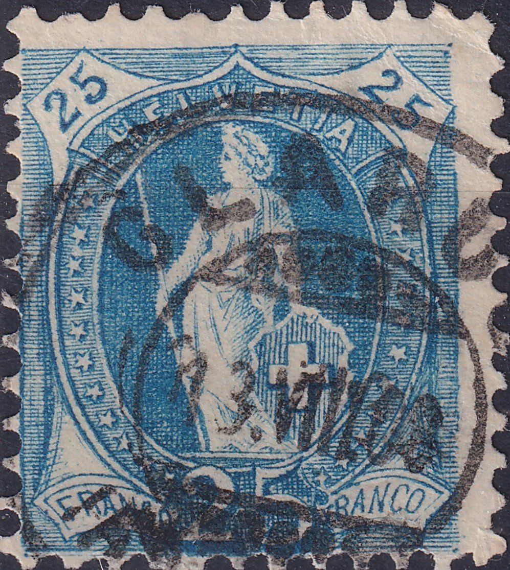 Alle Briefmarken: 73E.b, mit Vollstempel GLARUS: 13.AUG. +RETUSCHE +Expertise – Gebraucht aus Sursee von Luzernerraute