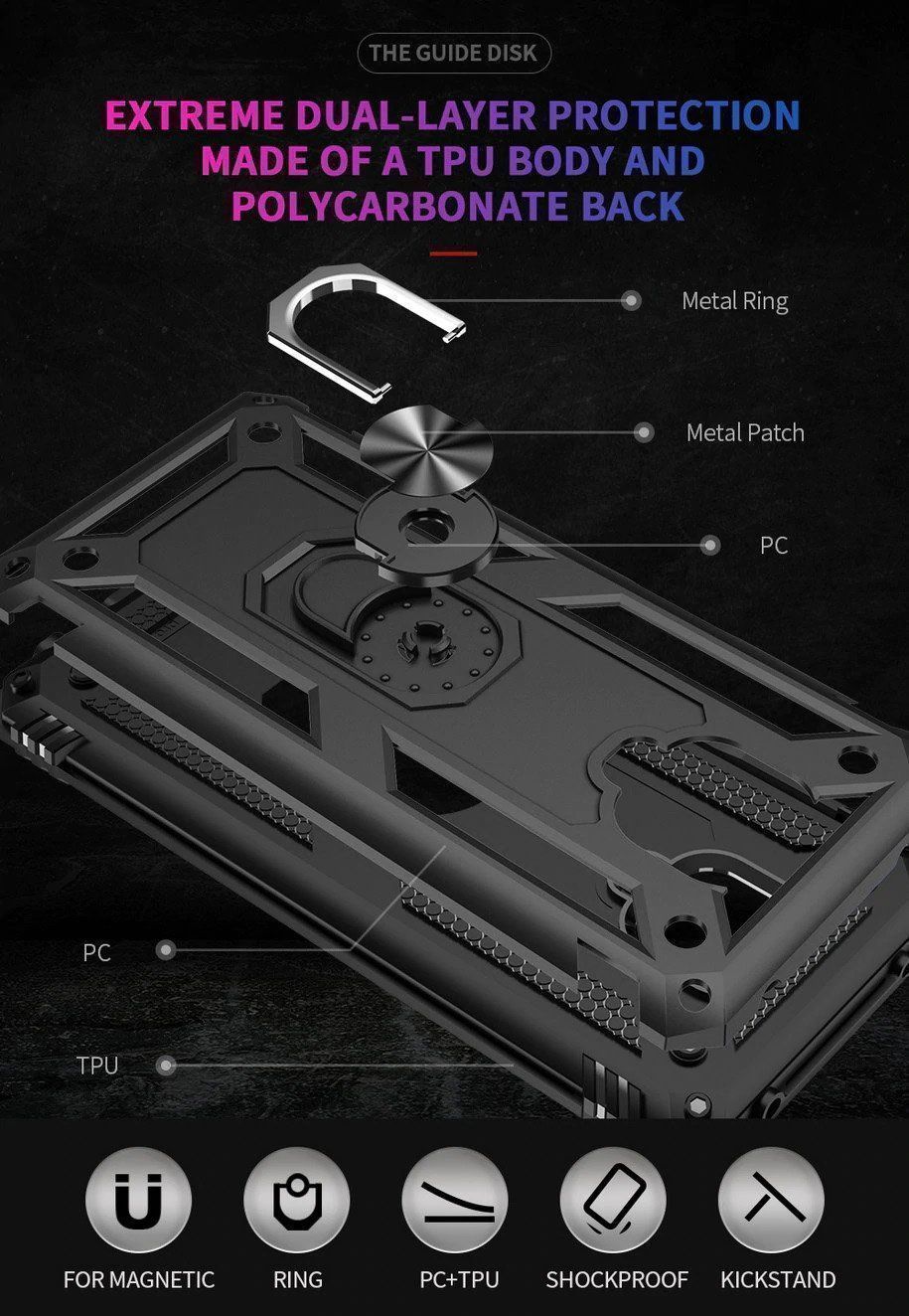 Cover & Protezioni schermo: Xiaomi Redmi Note 9 Pro Hülle Etui Ring Case Magnet Cover – Nuovo e nell'imballaggio originale da Volketswil venduto da coverandmore 6