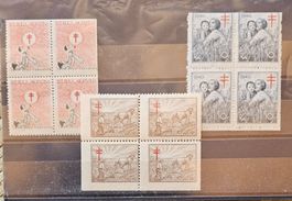 ARGENTINE 3 blocs de 4 vignettes de charité ** 1940
