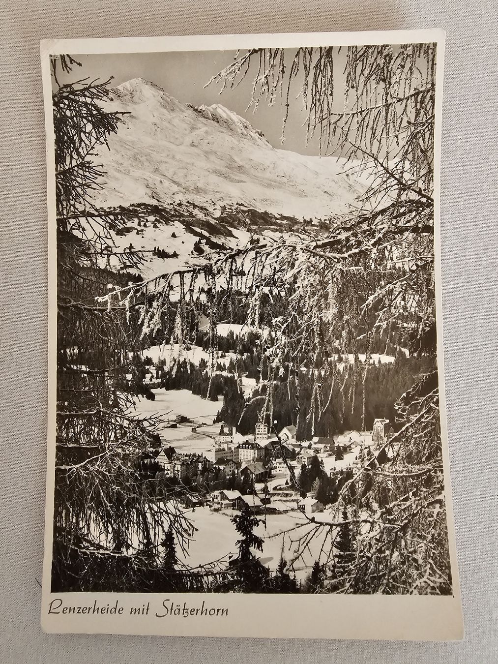 Ansichtskarten: Ansichtskarte Lenzheide mit Stätzerhorn gestempelt 1954 – Gebraucht aus Bütschwil von Taranabo