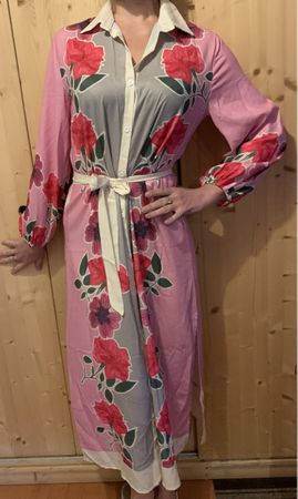 Chic Abito lungo di Lino-tg S/M-nuovo-per primavera 👍