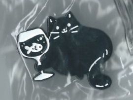 Plaketten & Abzeichen: Schwarze Katze mit Goldfischglas, Pin – Neu (gemäss Beschreibung) aus Zürich von t24_de