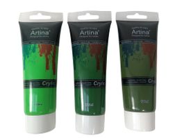 ARTINA Acrylfarben 3 Grüntöne