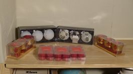Weihnachtsdeko: Kugeln, Teelichter, Duftkerzen