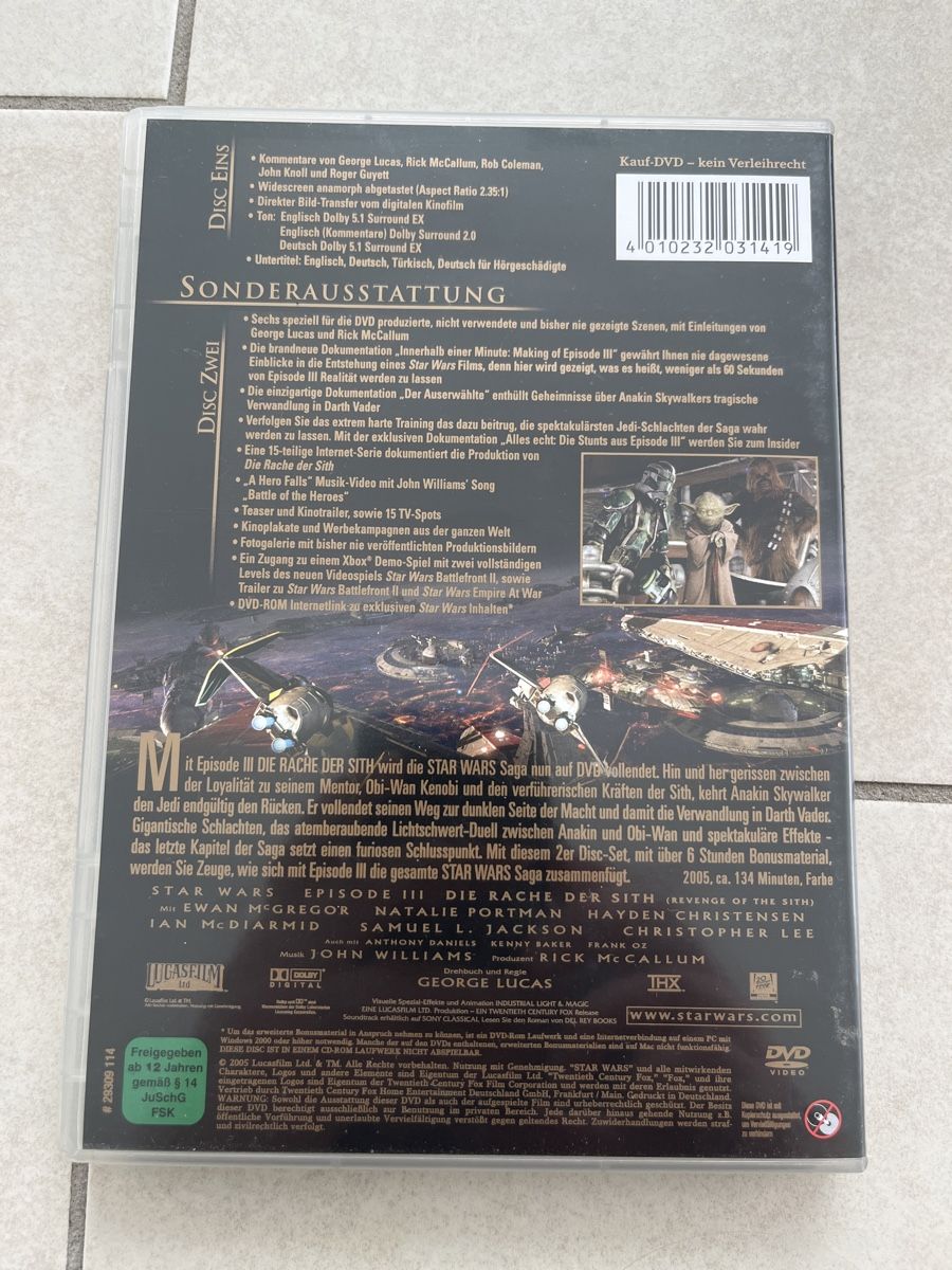 Alle DVDs: Star Wars Episode III - Die Rache der Sith – Gebraucht aus Suhr von SchnapperCH 1