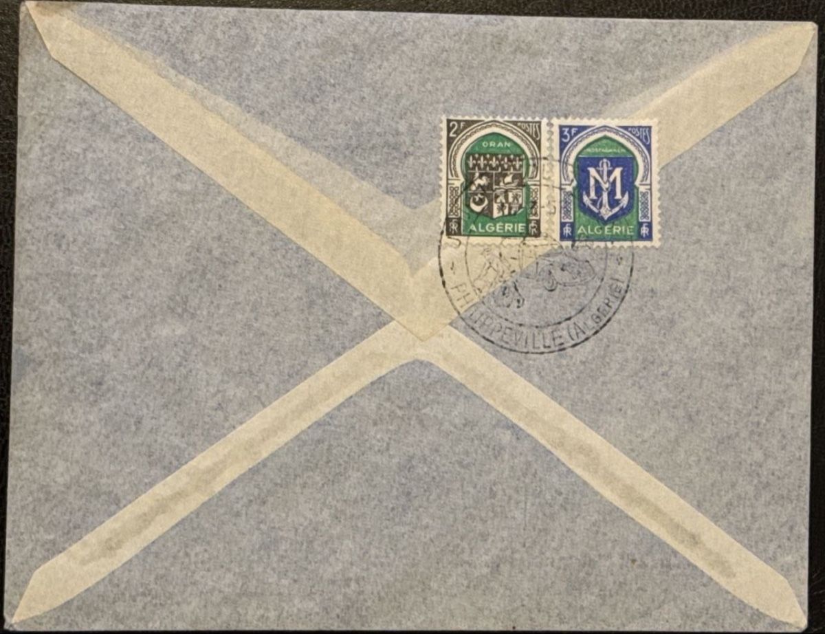 Tutti i francobolli: Historischer Brief Algerien 1958 mit Flugpostmarke – Usato da birsfelden venduto da tim0444 1