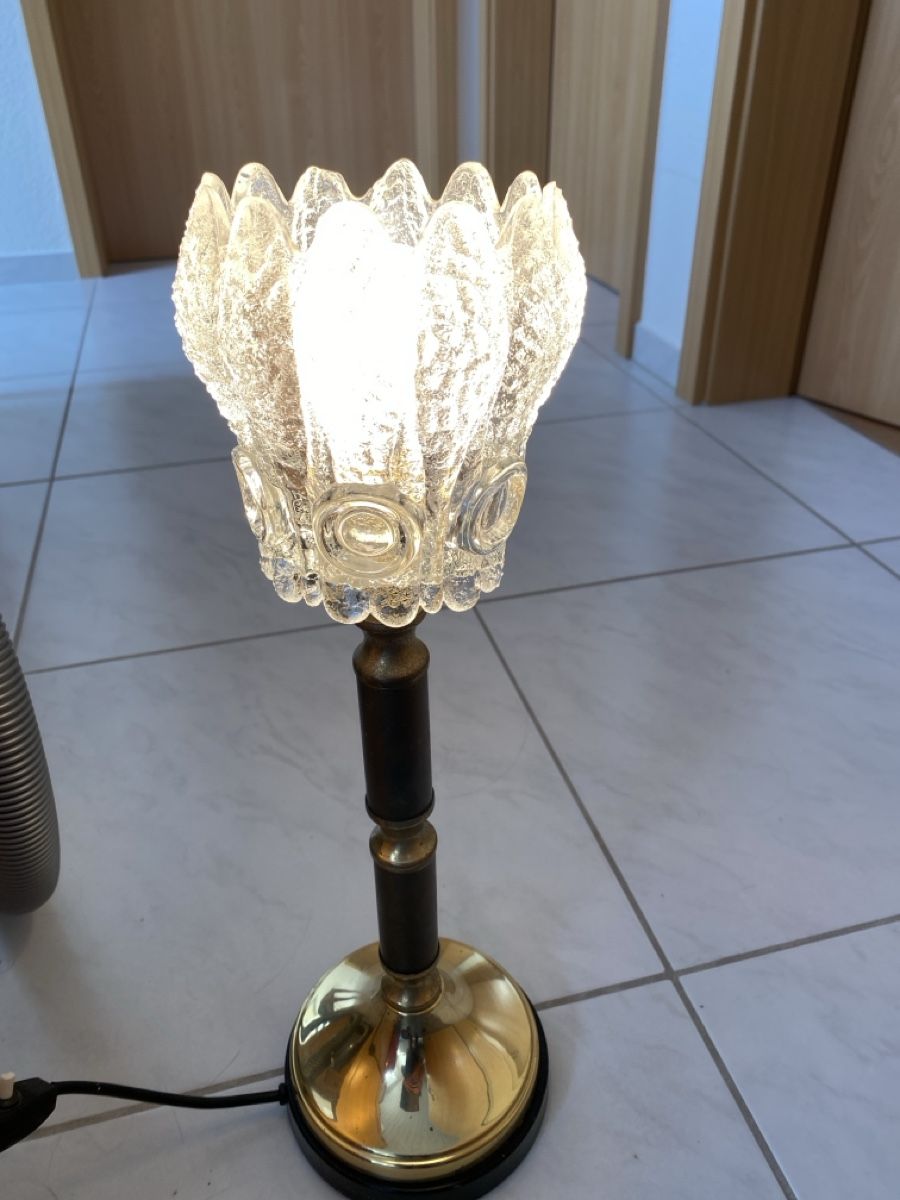 Lampade: Antike Lampe, mit Tulpenschirm aus Glas. – Usato da Biberist venduto da Momo33 5