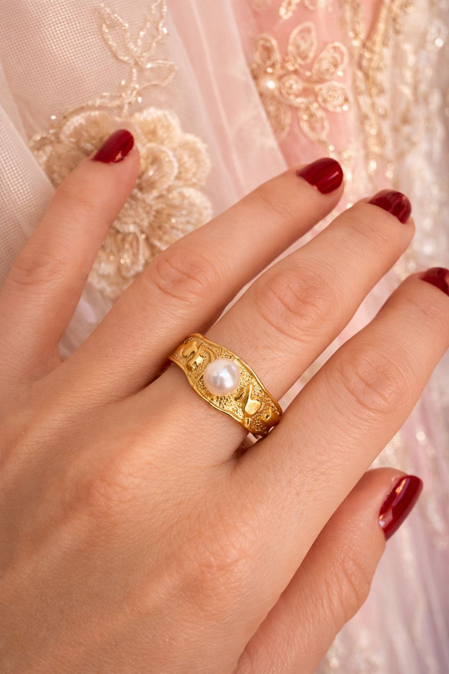 Ringe: Bague dorée avec perle fine – Neu und originalverpackt aus St-Maurice von Sandrinette123 2