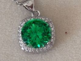 Luxus Elegante Zirkonia Kette Farbe : Silber weiss Grün