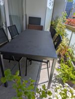 Gartentisch mit 4Stühlen, mit Natursteinplatte anthrazit