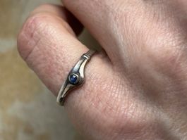 Silberrring swing lapislazuli & gold
