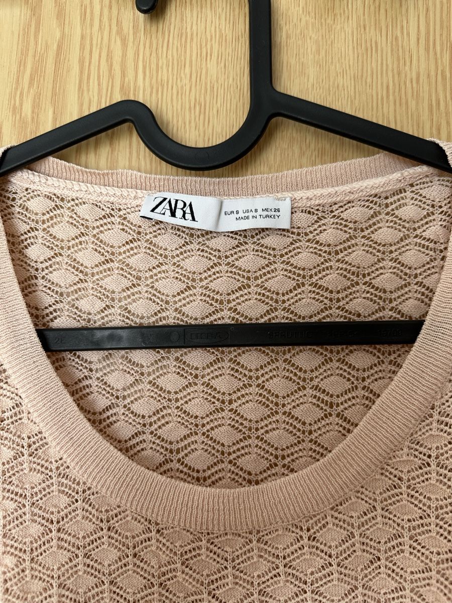Zara T-shirt: Shirt Zara pink crochet S – Usato da Gordola venduto da EleSecondHand-TCG 1