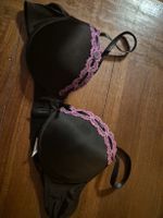 Damen BH schwarz mit rosa Spitze Grösse 100D neu
