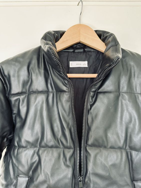 Doudoune MANGO noire effet cuir, taille 140 2