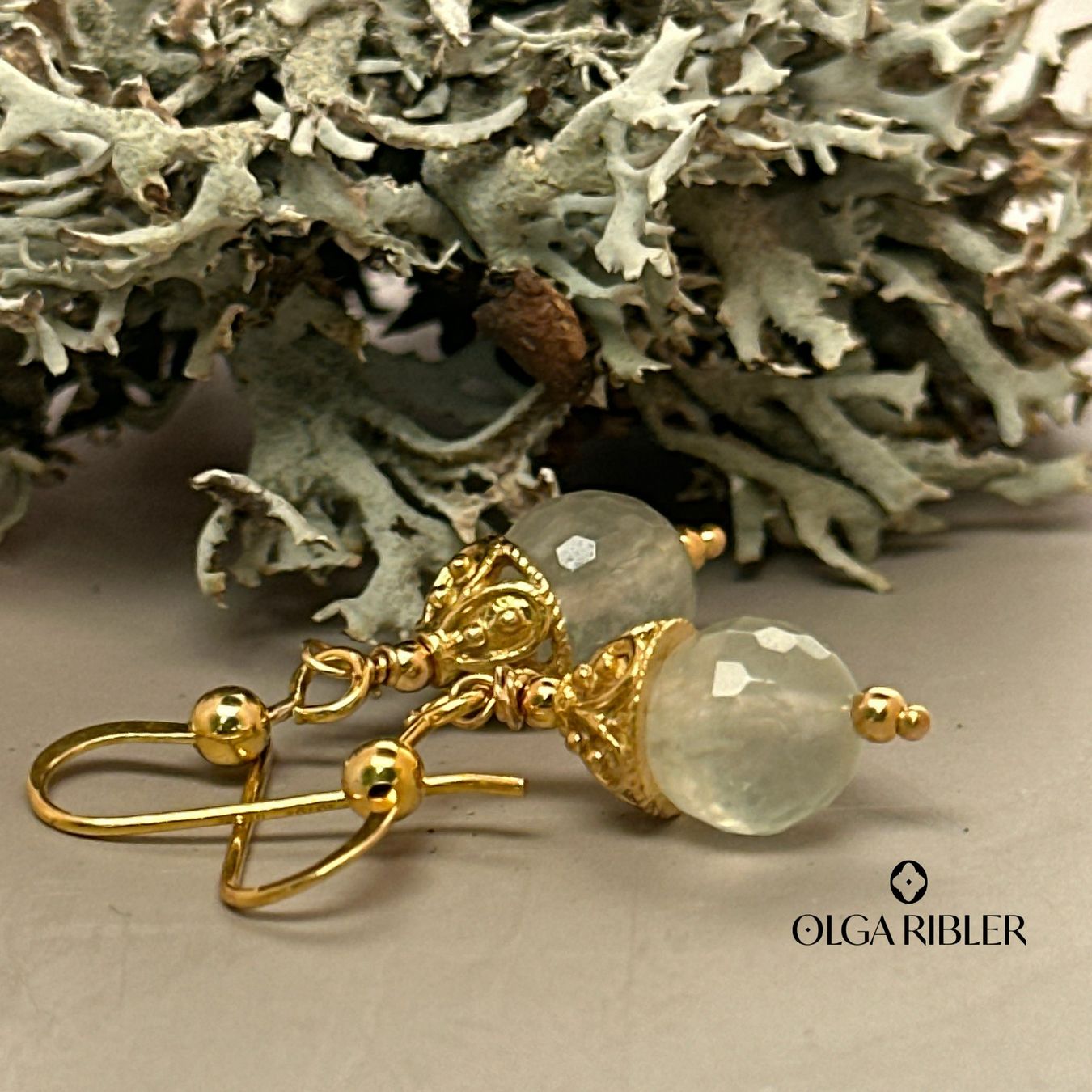 Olga Ribler Orecchini pendenti & Orecchini a lobo: Sterling Silber 925 Ohrringe mit Prehnite – Nuovo (secondo la descrizione) da Luzern venduto da Schmuckoutlet 4