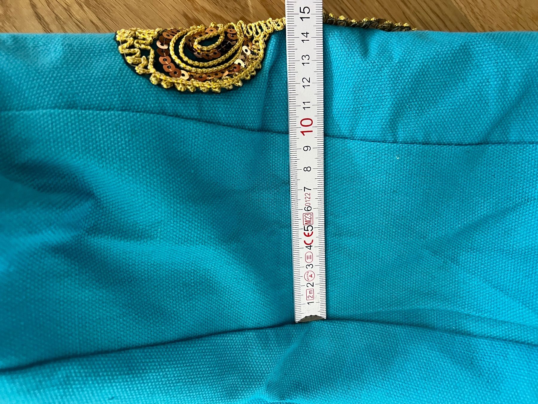 Borse da donna: New Tote Bag, Light Blue with Gold Design – Nuovo e nell'imballaggio originale da Zürich venduto da mit_npn7 4