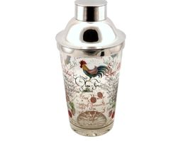 Handbemalter vintage Cocktail Shaker Silber Shaker Argent