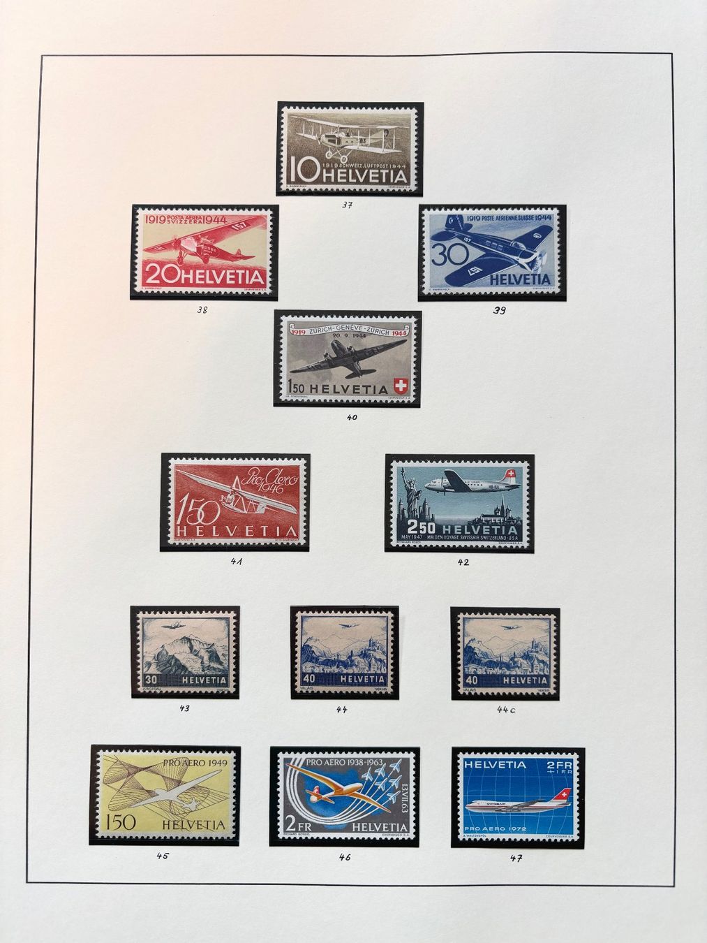 Tutti i francobolli: 1919-72 Flugpost Sammlung komplett postfrisch **, Kat.3670.- – Nuovo (secondo la descrizione) da Nuglar venduto da Stamp88 5
