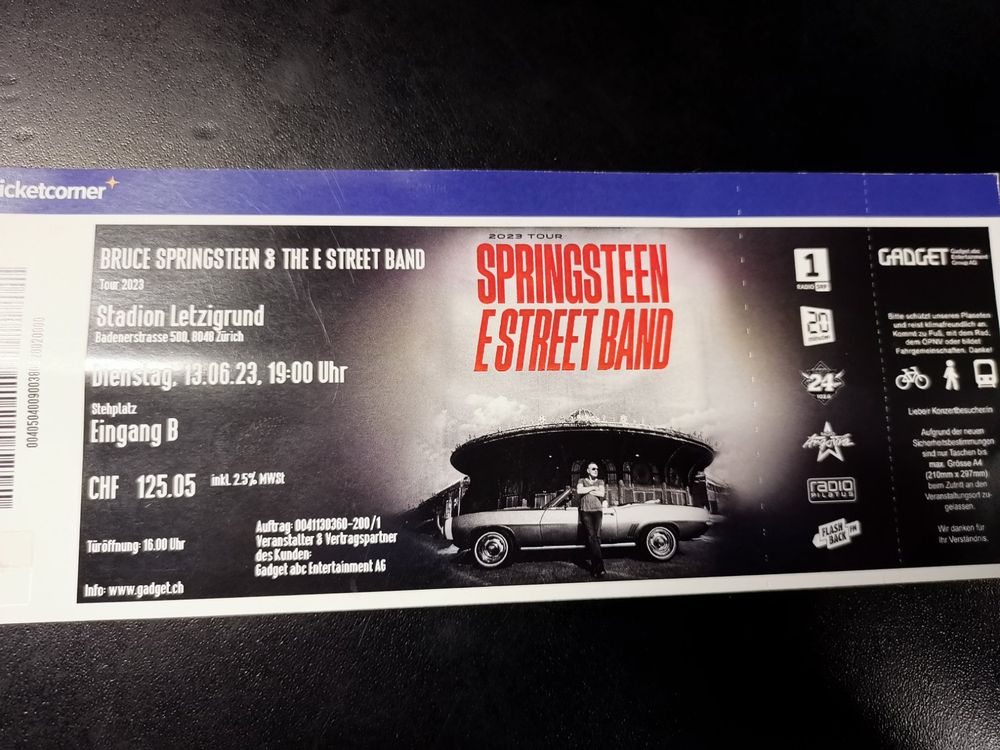 Bruce Springsteen Ticket Kaufen auf Ricardo