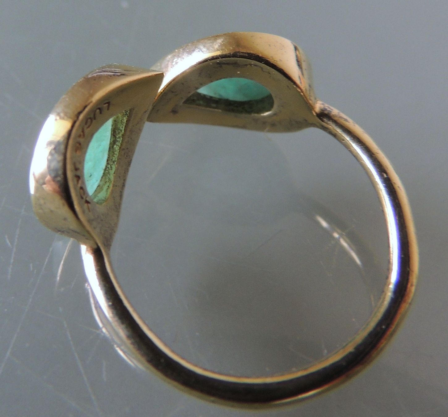 Anelli: LUCAS JACK vergoldeter Silber 925 Fingerring mit Amazonit – Usato da Waldenburg venduto da schaller707 3