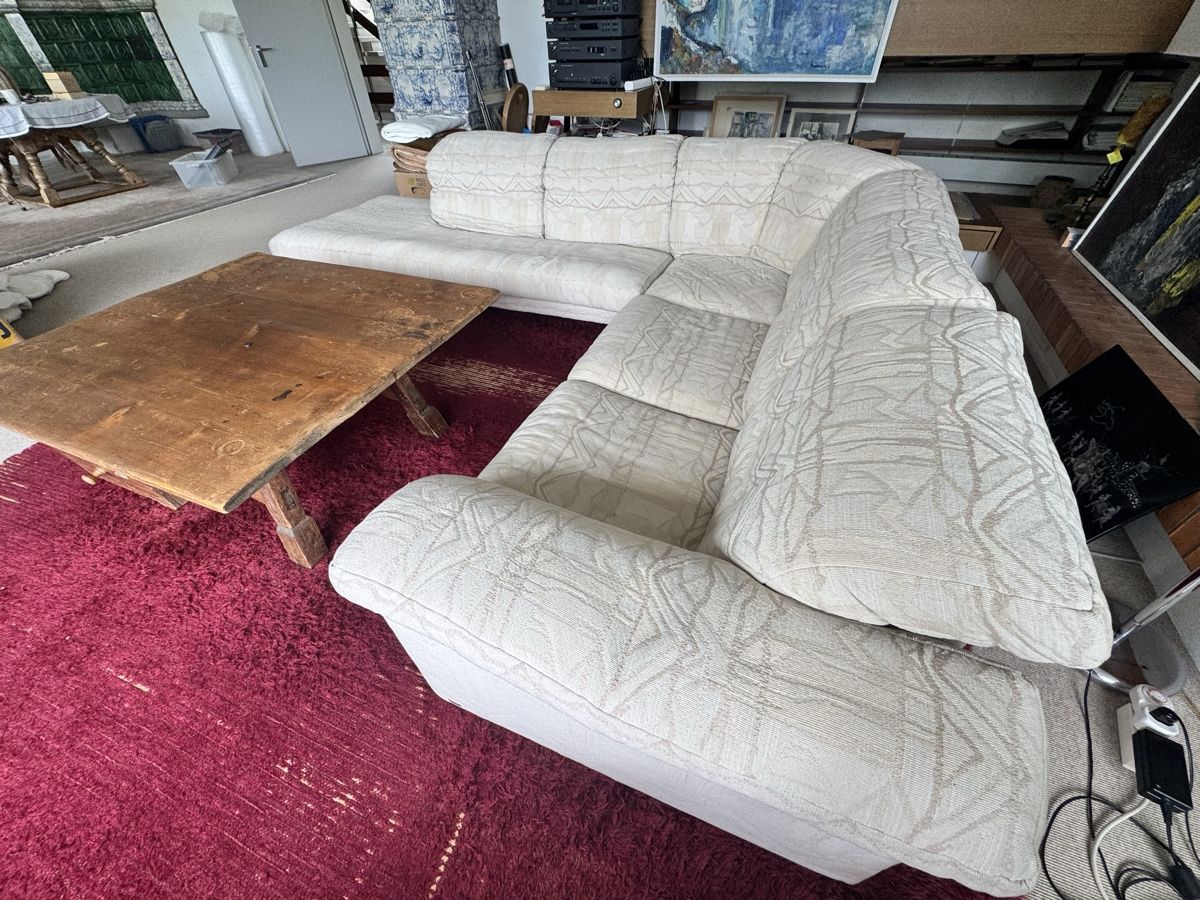 Sofas: Ecksofa Beige Stoff mit Muster Gebraucht – D'occasion à St. Gallen par baluba13 4
